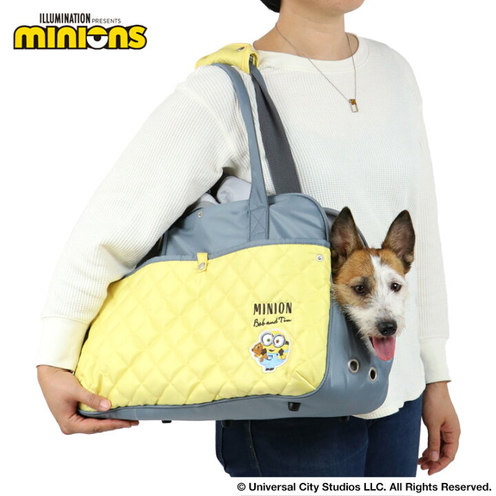 楽天市場 500円offｸｰﾎﾟﾝ対象 ポイント5倍 犬 キャリーバッグ おしゃれ ミニオン キルティング 小型犬 月間送料無料 ショルダー ボストン トート キャリーバック おしゃれ かわいい 猫 ミニオン グッズ ミニオンズ ペットパラダイス