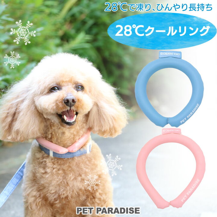 楽天市場 クールリング 犬 クールネック ひんやり 28 クールリング 小型犬 ネッククーラー ひえひえ ブルー ピンク 繰り返し 何度も使える ネック クール 冷感 お散歩 アイシング 首もと冷却 暑さ対策 熱中症対策 夏 特許取得済 メール便可 ペットパラダイス