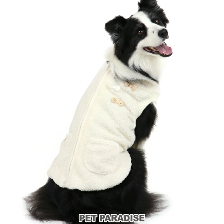 楽天市場 犬 服 ベスト 中 大型犬 りぼん 背開き ボア 白 背中開き ドッグウエア ドッグウエア いぬ イヌ おしゃれ かわいい あたたかい 暖かい 中型犬 小型犬 ペットパラダイス