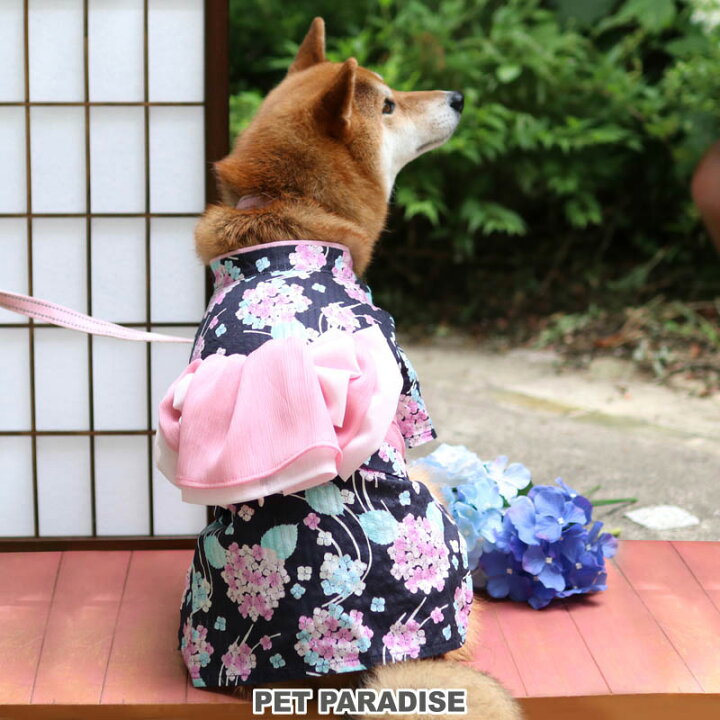 楽天市場 犬 服 浴衣 中型犬 紫陽花柄 桃 女の子 ペットウエア ドッグウエア かわいい服 可愛い服 人気 おしゃれ 全開 夏祭り ゆかた 夏用 ペットパラダイス