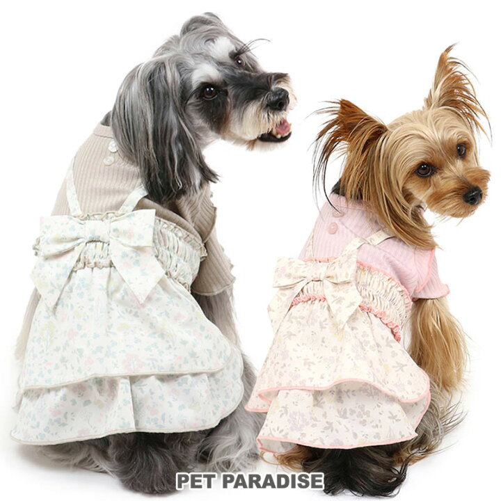 楽天市場 300円offｸｰﾎﾟﾝ対象 犬の服 犬 ワンピース 小型犬 女の子 花柄 リボン りぼん 茶 ピンク ペットウエア おしゃれ かわいい ドッグウエア ドッグウェア 小型犬 メール便可 ペットパラダイス