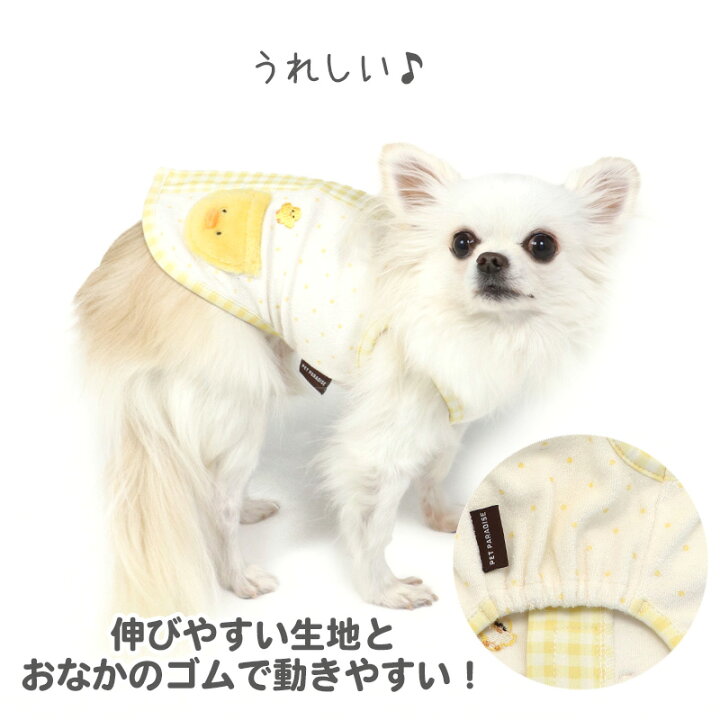 楽天市場】犬 服 春服 背開き タンクトップ 【小型犬】 | サーモキープ ひよこ 背中開き ペットウエア ドッグウエア ドッグウェア イヌ おしゃれ かわいい 快適温度維持 やわらか 伸縮性 快適温度 メール便可 : ペットパラダイス 楽天市場】犬 服 春服 背開き タンクトップ 【小型犬】 | サーモキープ ひよこ 背中開き ペットウエア ドッグウエア ドッグウェア イヌ おしゃれ かわいい 快適温度維持 やわらか 伸縮性 快適温度 メール便可 : ペットパラダイス