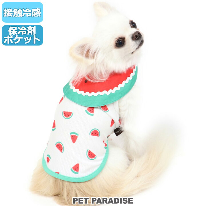 楽天市場 8 28まで送料無料 犬 夏服 ひんやり クール 保冷剤付き タンクトップ 小型犬 スイカ すいか ポケットクールグッズ ペットウエア ドッグウエア ドッグウェア イヌ おしゃれ かわいい ひんやり 夏 涼感 冷却 吸水速乾 キャラクター メール便可 ペット