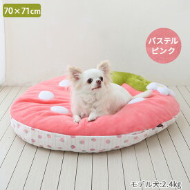 【最大2000円OFFクーポン】犬 ペットベッド 苺 クッション ピンク ネット店限定 | 小型犬 いちご カバー取り外し お洗濯可能 おしゃれ かわいい インテリア ふわふわ