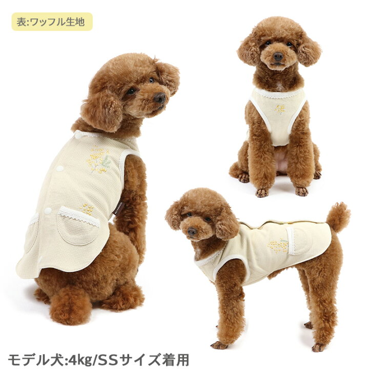 楽天市場】犬 秋服 ベスト 小型犬 ミモザ柄 リバーシブル | 春 肌に 