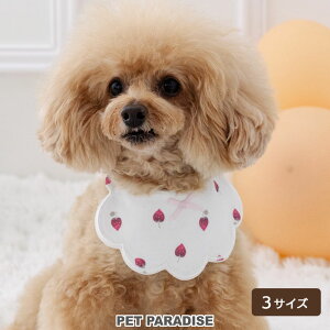 犬 服 春 苺 くるくる スタイ 小型犬 | おでかけ お出かけ 首飾り おしゃれ かわいい 可愛い 簡単 ゴム