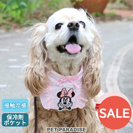 ☆セール 犬 服 クールネック クールバンダナ ひんやり 夏 保冷剤付き ディズニー ミニーマウス 中型犬 フリル | アウトレット sale 【返品交換不可】 ピンク 桃色 女の子 ネッククーラー 首元 暑さ対策 熱中症対策 涼感 冷却 吸水速乾 おしゃれ キャラクター