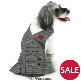 犬 セール 犬 服 冬 J.PRESS ジャンパースカート 【小型犬】 グレンチェック | アウトレット sale 【返品交換不可】 犬の服 冬服　秋冬 スカートつなぎ ワンピース 女の子 つなぎ スカート 裏起毛 暖かい あったか ペットウエア ドッグウエア