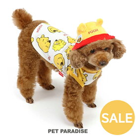 セール ディズニー 犬 服 春夏 犬 服 Tシャツ 小型犬 バケットハット付き くまのプーさん | アウトレット sale 返品交換不可 帽子 夏 おしゃれ かわいい ぼうし 被り物 バケハ セット