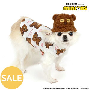 セール 犬 服 春夏 犬 服 Tシャツ ミニオン ティム 小型犬 バケットハット付き | アウトレット sale 【返品交換不可】 帽子 夏 おしゃれ かわいい ぼうし 被り物 バケハ セット