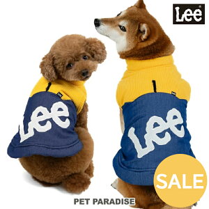 【セール】Lee 犬 服 冬 切り替え 綿入れ ニットデニム ベスト リード穴 面ファスナー 小型犬 中型犬 大型犬 | アウトレット sale 【返品交換不可】 秋冬 冬服 飾りボタン おでかけ お出かけ お