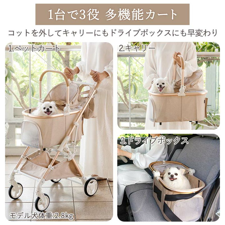 楽天市場】【880円OFF&2000円OFFｸｰﾎﾟﾝ】【P10倍】ペットカート 小型犬 