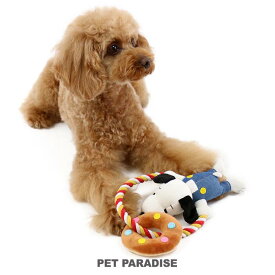 犬 おもちゃ ロープ スヌーピー ドーナツ | グッズ おうちで遊ぼう おうち時間 オモチャ ペット トイ 玩具 TOY 小型犬 かわいい おもしろ インスタ映え キャラクター ぬいぐるみ