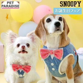 【P5倍】【880円OFF】ペットパラダイス公式 スヌーピー 犬 ハーネス バースデー ベストハーネス ペットパラダイス公式 小型犬 中型犬 大型犬 | 反射 安全 安心 事故防止 アニバーサリー お誕生日 おでかけ お散歩 おしゃれ かわいい ブルー
