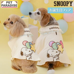 スヌーピー 犬 服 秋 バースデー ポンチョ 小型犬 中型犬 大型犬 | おしゃれ おめかし おでかけ かわいい 猫 首飾り 簡単 ゴム 写真撮影 お祝い アニバーサリー お誕生日 ホワイト