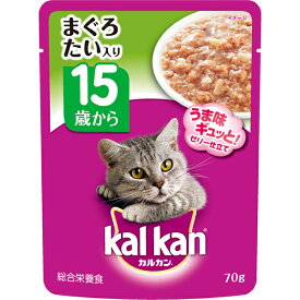 マース カルカンパウチ ゼリー仕立て 15歳から まぐろ たい入り 70g（猫用ウェット レトルト）