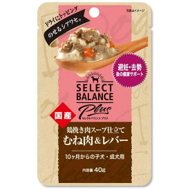 セレクトバランスPlus 鶏挽き肉スープ仕立て むね肉＆レバー 避妊・去勢後の健康サポート/10ヶ月からの子犬・成犬用 40g（ベッツチョイス）