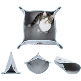 送料無料 猫ベッド K1ペット Gokool 面白い 変形可能 折りたたみ可能 フェルト生地 猫 ベッド ハンモック 猫ハンモック 猫ベッド キャットベッド ペットベッド ベット 木製 ねこ ネコ K1ペット