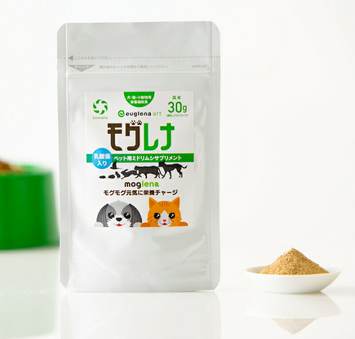 楽天市場 犬 猫 小動物 ペット用 ミドリムシサプリ モグレナ 30g 顆粒ふりかけタイプ 乳酸菌入り Moglena 国産 みどりむし 栄養補助食 メール便 ポスト 送料無料 Ea Petshopスイート