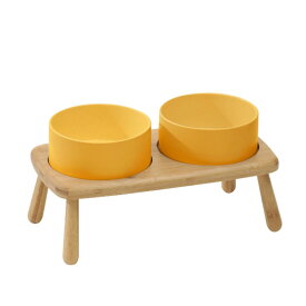犬 食器台 餌台 ご飯台 猫 【 滑り止めシール付き】 陶器 ペット 木製スタンド付き えさ台 フードボウル フード スタンド 犬用 猫用 ペット用 小型犬 中型犬 スタンドタイプ ハイ ボウル エサ台 スタンド付きフードボウル 足つき 木製 ダブル