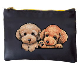 犬 1000円ポッキリ トイプードル 204　雑貨 犬柄 プレゼント ポーチ 筆入れ プードル 誕生日プレゼント 犬 グッズ 雑貨 黒 ブラック 誕生日 父の日