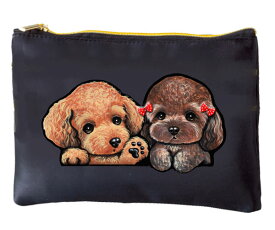 犬 1000円ポッキリ トイプードル 207　雑貨 犬柄 プレゼント ポーチ 筆入れ プードル 誕生日プレゼント 犬 グッズ 雑貨 黒 ブラック 誕生日 父の日