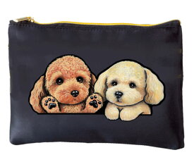 犬 1000円ポッキリ トイプードル 211　雑貨 犬柄 プレゼント ポーチ 筆入れ プードル 誕生日プレゼント 犬 グッズ 雑貨 黒 ブラック 誕生日 父の日