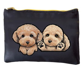 犬 1000円ポッキリ トイプードル 212　雑貨 犬柄 プレゼント ポーチ 筆入れ プードル 誕生日プレゼント 犬 グッズ 雑貨 黒 ブラック 誕生日 父の日