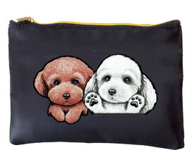 犬 1000円ポッキリ トイプードル 215　雑貨 犬柄 プレゼント ポーチ 筆入れ プードル 誕生日プレゼント 犬 グッズ 雑貨 黒 ブラック 誕生日 父の日