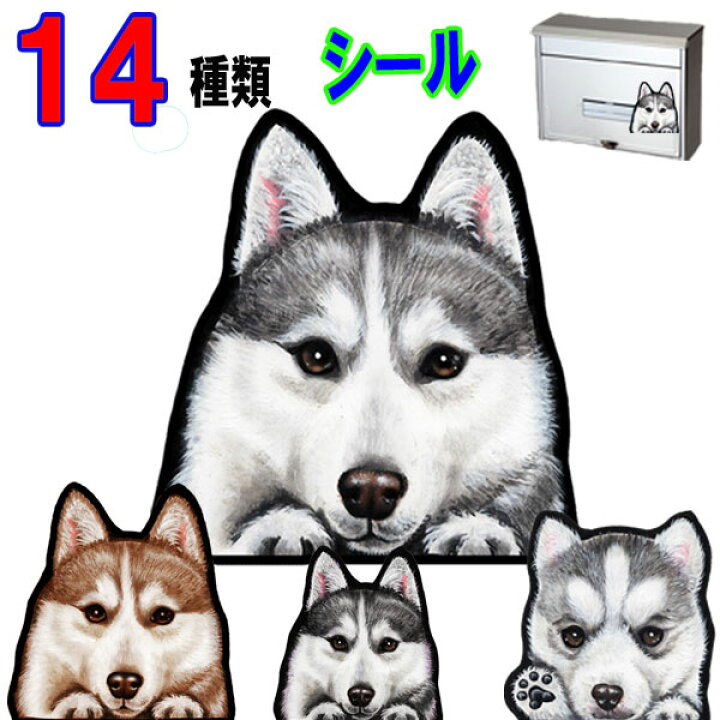 市場 シベリアンハスキー カッコいい シール 名前 グッズ ステッカー Eパターン シルエット車 オリジナル デカール カッコイイ 自動車