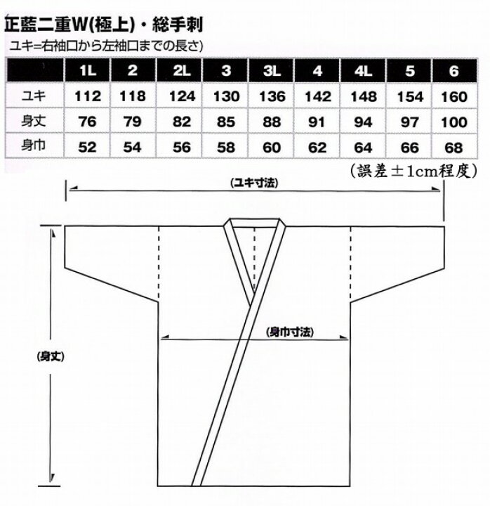 楽天市場】武扇 BUSEN 軽量極上 正藍二重W 4号・4L号・5号・6号 正藍染 