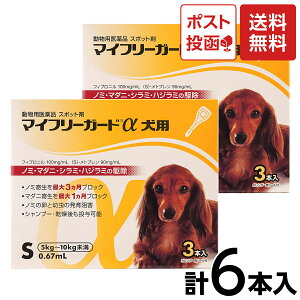 【送料無料】マイフリーガードα 犬用 S（体重：5〜10kg未満）2箱セット（計6本）【動物用医薬品】ノミ・マダニ対策