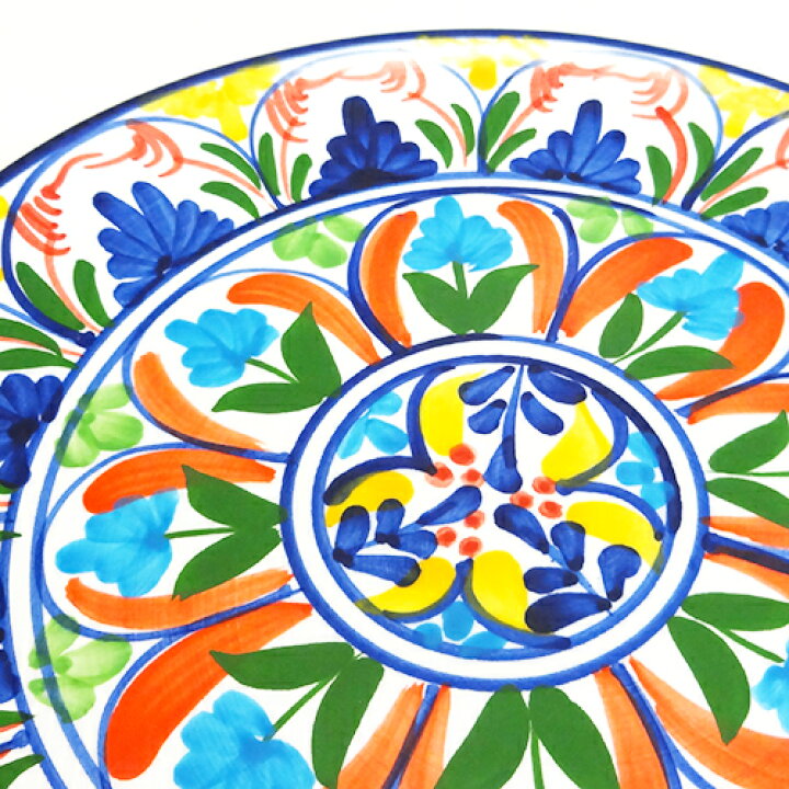 スペイン陶器ハエン 絵皿Ａ Φ２６cm 502AＮＯ．７ ペットエコ＆ザガーデン
