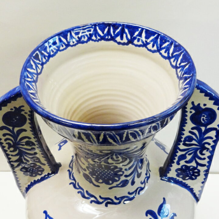 楽天市場】□スペイン陶器□グラナダ両手付き花瓶(大) : ペットエコ 