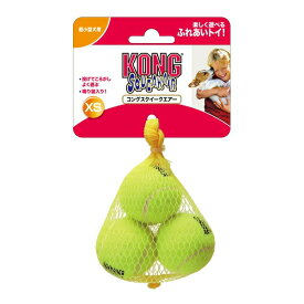 ◇コングジャパン #74077 コングスクイークエアー XS 3個 | コング 犬 おもちゃ スクイークエアー 小型犬用 ボール 鳴り笛 固い おやつ詰め込み 耐久性 テニスボール 犬用玩具 ペット用品 ゴム製 犬遊び ペットおもちゃ ボール型 ラバートーイ フェルト素材 無毒