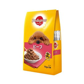 ◇マースジャパンリミテッド ペディグリー 成犬用 ビーフ 70g×3袋 | ペディグリー ドッグフード ビーフ ドッグフード 成犬用 ウェットフード 犬用食材 ドックフード 総合栄養食 犬の餌 植物性タンパク ビーフフード いぬのご飯 スープ仕立て ペットフード
