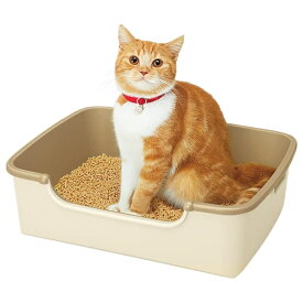◇エステー ニャンとも清潔トイレ シンプルタイプ ライトベージュ | 猫用トイレ 猫トイレ ニャンとも清潔トイレ システムトイレ おしゃれ トイレ本体 トイレセット 脱臭 チップ 抗菌 省スペース シンプル設計 ライトベージュ 繰り返し使える 小型猫用 お手入れ簡単
