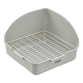 ◇ジェックス 正方形ラビレット消臭セットムーングレー | 正方形トイレ うさぎトイレ 消臭トイレ ペットトイレ 小動物トイレ ムーングレー ラビレット ヒノキア消臭砂 トイレシーツ スノコ構造 ロック式スノコ ワンタッチフック ケージ固定 清潔トイレ お手入れ簡単