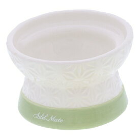 ◇ペティオ アドメイト 猫用食器 フードがこぼれにくい脚付き陶器食器 ドライフード向き A26515 | 猫用食器 フードボウル 陶器食器 ドライフード 食べこぼれ防止 ひっくり返りにくい スベリ止め付き 飾り模様 猫 お皿 食器 プレート キャットボウル アドメイト