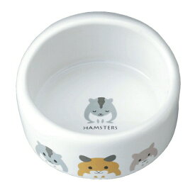 ◇マルカン ES-17ハムちゃんのフード付き食器 50ml | ハムスター 食器 陶器製 フード付き 飛び散らない マルカン エサ入れ 清潔 安定感 フードボウル めもり付き ハムスター用品 ひまわりのタネ型 動物用食器 繰り返し使える ペット用食器 小動物用 食器セット お洒落