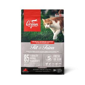 ◇オリジン フィット&トリム キャット1.8kg | ORIJEN オリジンキャットフード 猫用ダイエット フィット＆トリム プレミアムフード 新鮮鶏肉 七面鳥 ニシン 魚 ドライフード 成猫用 ペットフード 加齢猫 食事管理 タンパク質豊富 低炭水化物 高品質原材料 全猫種