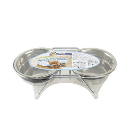 ◇ドギーマンハヤシ カタカタ鳴らないツインディッシュ S | ドギーマン ステンレス食器 ツインディッシュ カタカタ音なし 犬食器 猫食器 ペット用品 ステンレス製 滑り止め付き 餌皿 エサ皿 ボウル 小型犬用 超小型犬用 食器洗浄 防音 ペットフード 食事 水飲み 器具