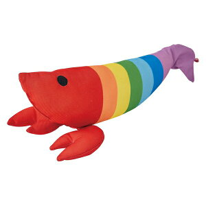 ◇ペティオ W27186 けりぐるみ 幸せのレインボーエビ ペット用 おもちゃ 犬 猫