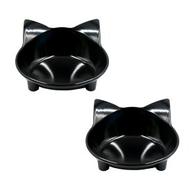 【10％オフクーポン！5のつく日限定】猫 フードボウル 2個セット 猫用 餌皿 エサ皿 食器 陶器 餌 エサ 食べやすい ペット ペット用 猫用食器 フード ペットボウル 傾斜 皿 お皿 おしゃれ かわいい 猫耳 PETFUN ペットファン
