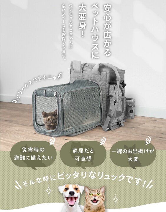 楽天市場】【10%オフクーポン！20日限定！】ペットキャリーリュック 