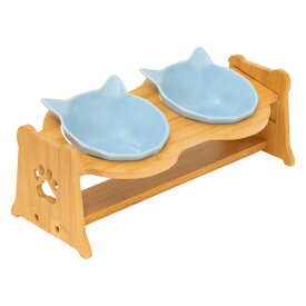【全品対象2点購入で11％OFF&P3倍】猫用食器 フードボウル フードボウルスタンド ペット 餌入れ 猫 餌皿 食器 陶器 餌 エサ 台 水 食器 斜め 傾斜 高さ調整 高さ フード フードボール 皿 お皿 エサいれ スタンド 食器台 セラミック PETFUN ペットファン