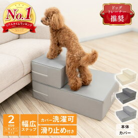 【LINE登録で10％オフクーポン！】【ドッグトレーナー推奨】ドッグステップ 2段 犬用ステップ 犬 階段 ペット 階段 ステップ ソファ ベッド 段差解消 小型犬 老犬 足腰にやさしい 滑り止め 洗える テフロン加工 高反発ウレタン 替カバー PETFUN ペットファン