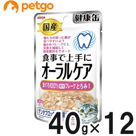 国産 健康缶パウチ オーラルケア まぐろ細かめフレーク とろみタイプ 40g×12袋【まとめ買い】【あす楽】