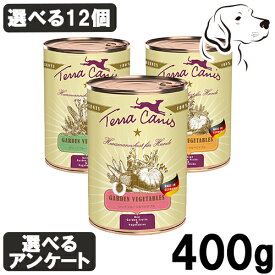 テラカニス 愛犬用 ガーデンベジタブル ドッグ缶 400g 選べる12個 (レッド・オレンジ・グリーン) 送料無料