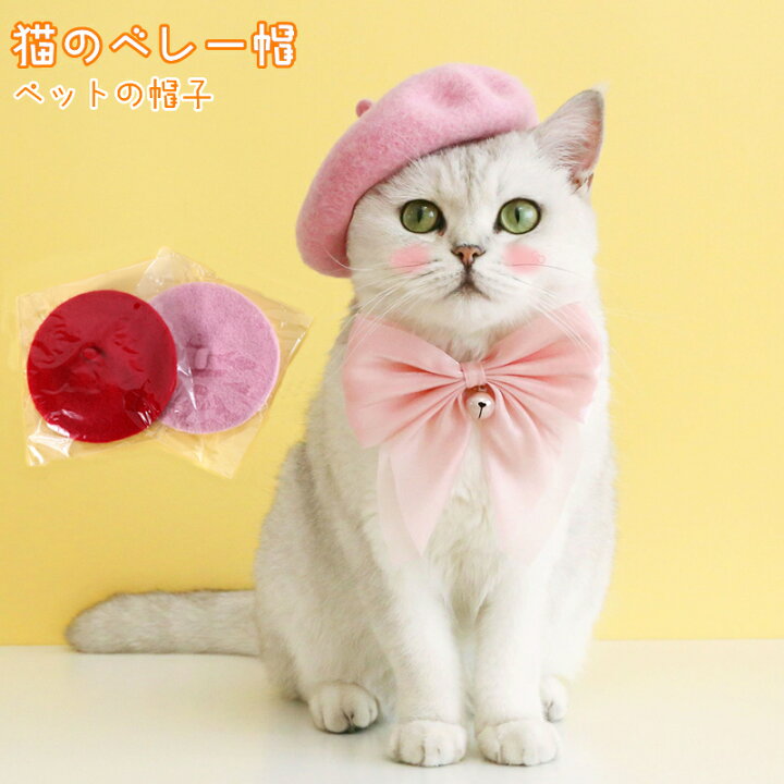 楽天市場】猫帽子 ベレー帽 ヘアバンド ベレー帽 防寒 ペット用帽子 